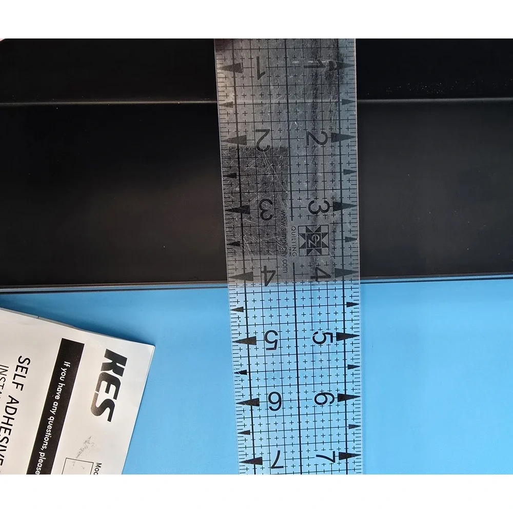 KES‎ Shelf w/ Railing Self Adhesive Black Metal 4x16x3
